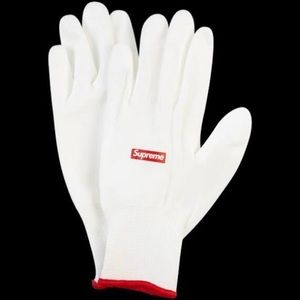 Free Gift Supreme White Rubberized Gloves & Sticker Pack